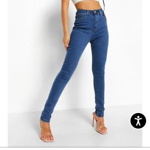 Boohoo high waisted skinny jeans size 12